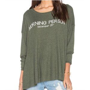 WILDFOX morning person December 25 thermal in pine size XS oversized